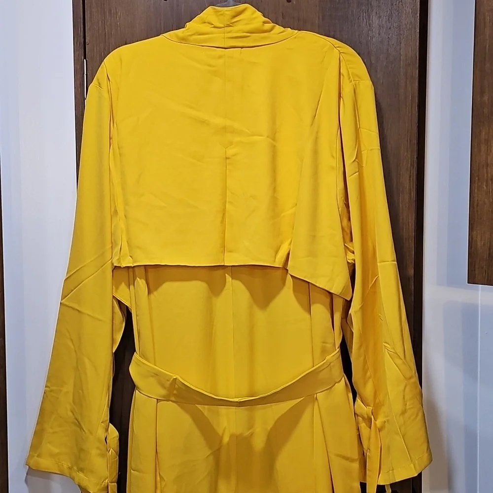 Masseys - Vibrant sunflower Yellow Drape duster jacket womens size 4X - Picture 6 of 8
